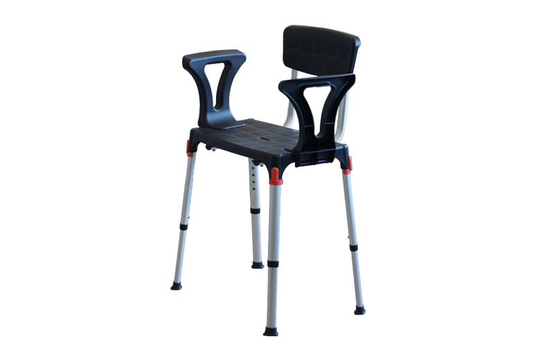 Black Shower Seat with Backrest &amp; Armrests
